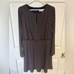 Loft - Black Patterned Dress - Size 8